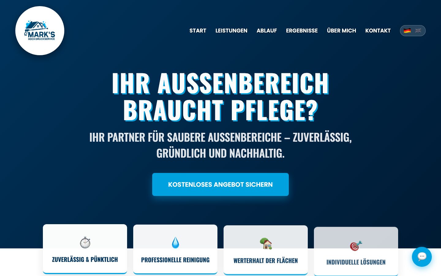 Website für Mark's Hochdruckservice: Reinigungs- und Hochdruckservice Webdesign von Onyx One Agency